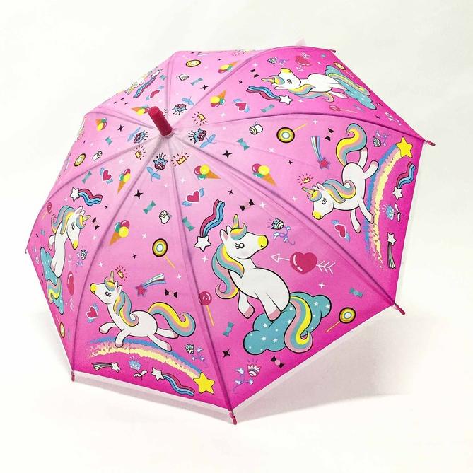 TCS Payung anak unicorn / pony / plastik / semi transparan / dof / kuda poni cantik ‣ AO.24Ja23ᴺ