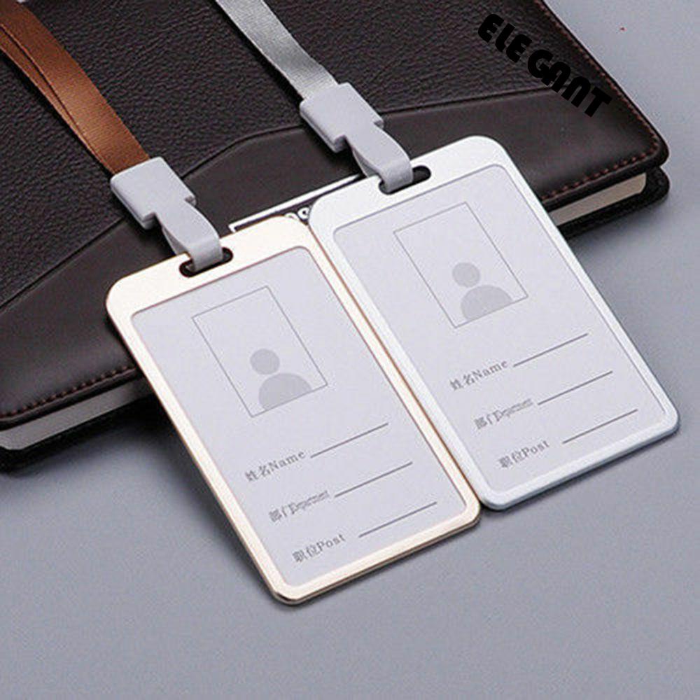 ELEGANT Aluminium ID Card Holder Credit with Lanyard Work Badge Metal Case Company Cover Office Supplies Pocket Security Pass Tag/Multicolor