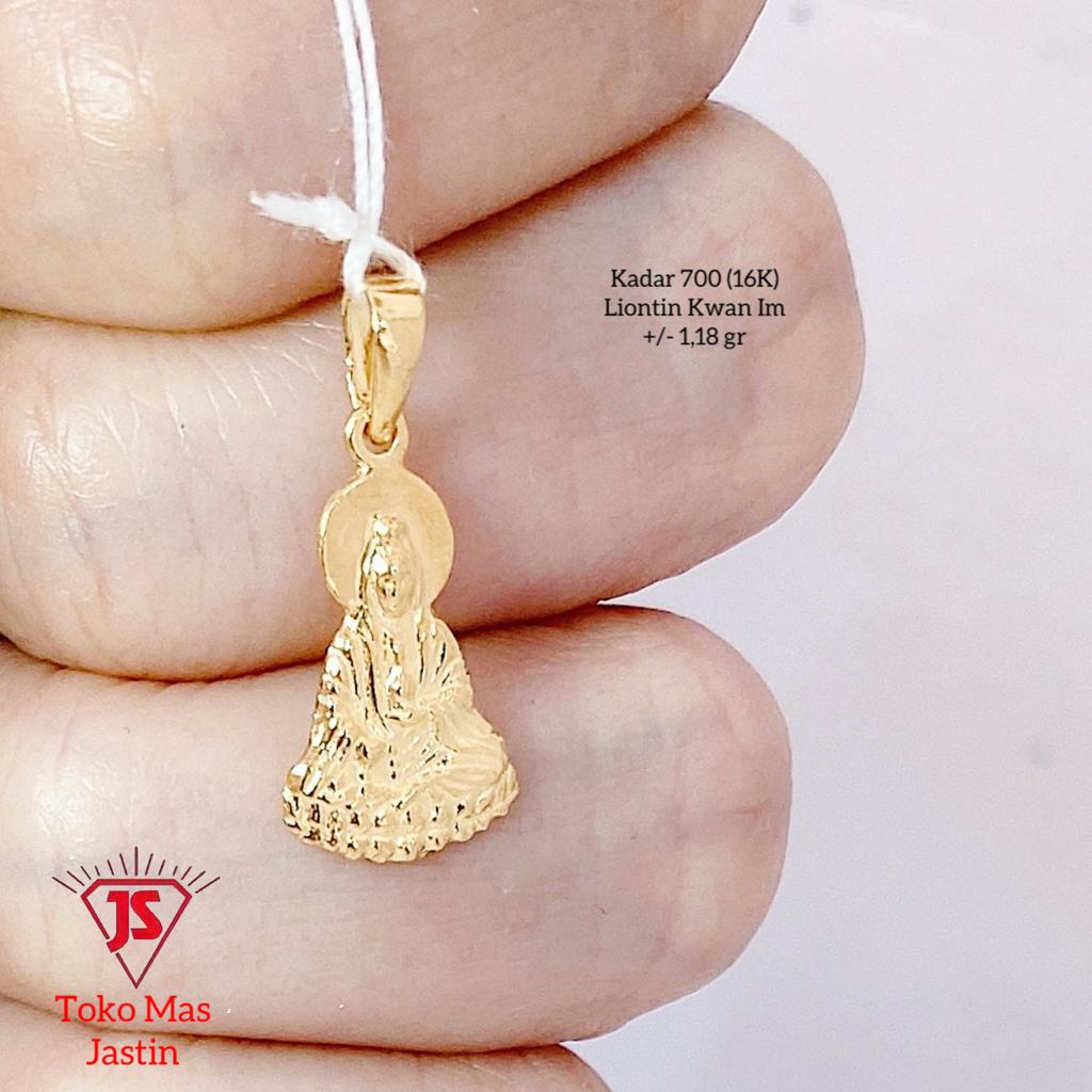 LIONTIN KWAN IM PUTIH KADAR 17K/750 DAN KUNING KADAR 16K/700