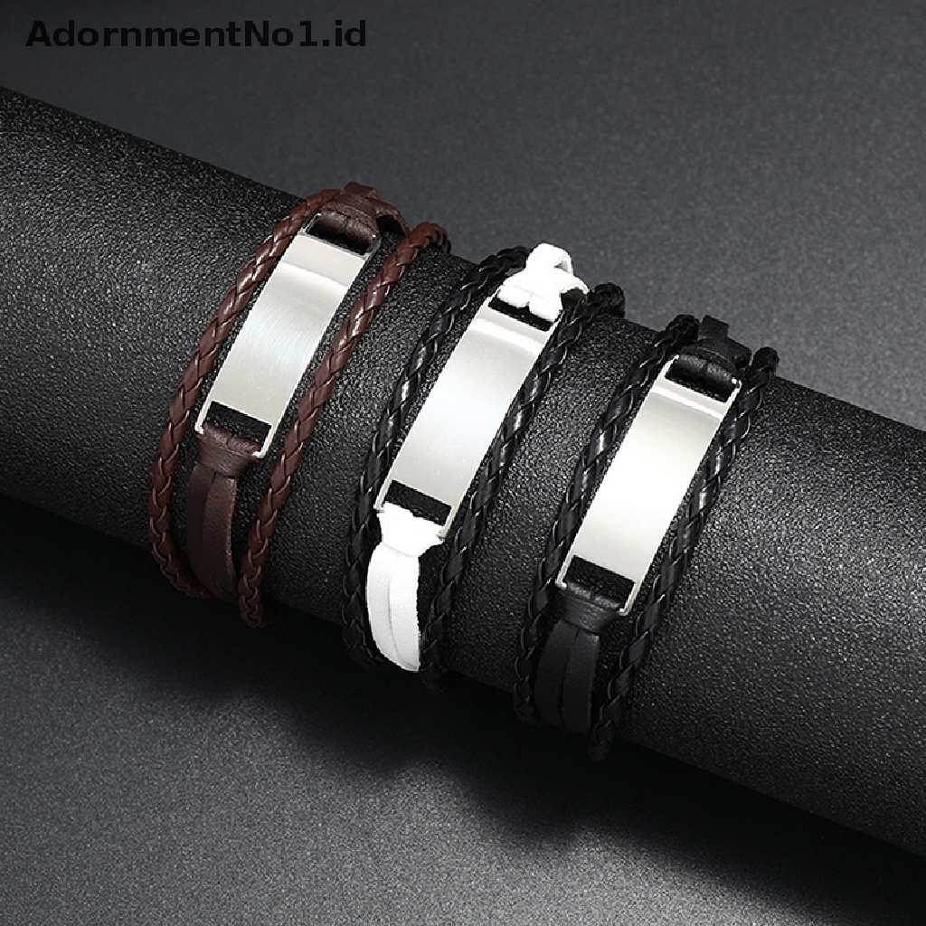 [AdornmentNo1] Gelang Kulit Asli Ladies and Men Buckle Bracelet Simple Multilayer Kepang [ID]