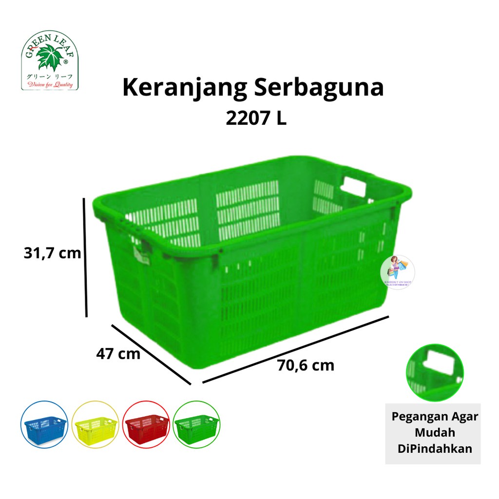 Container Box Keranjang Indusri Serbaguna 2207 L Green Leaf