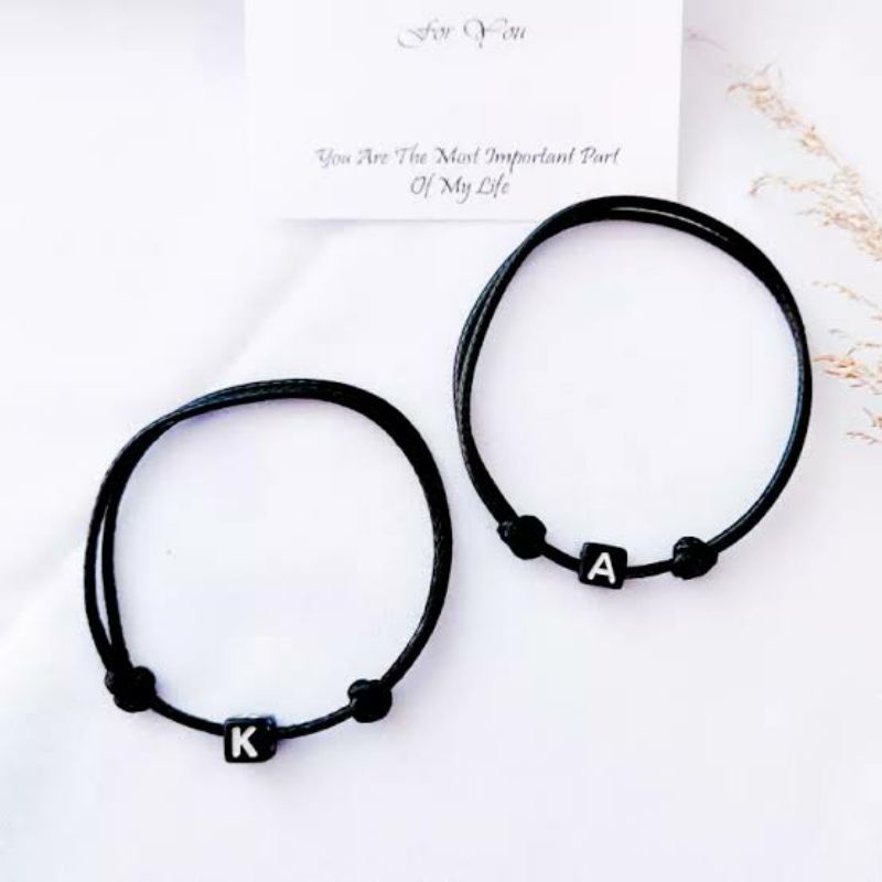 Gelang huruf gelang inisial gelang cowok gelang cewek gelang magnet grlang couple gelang persahabata