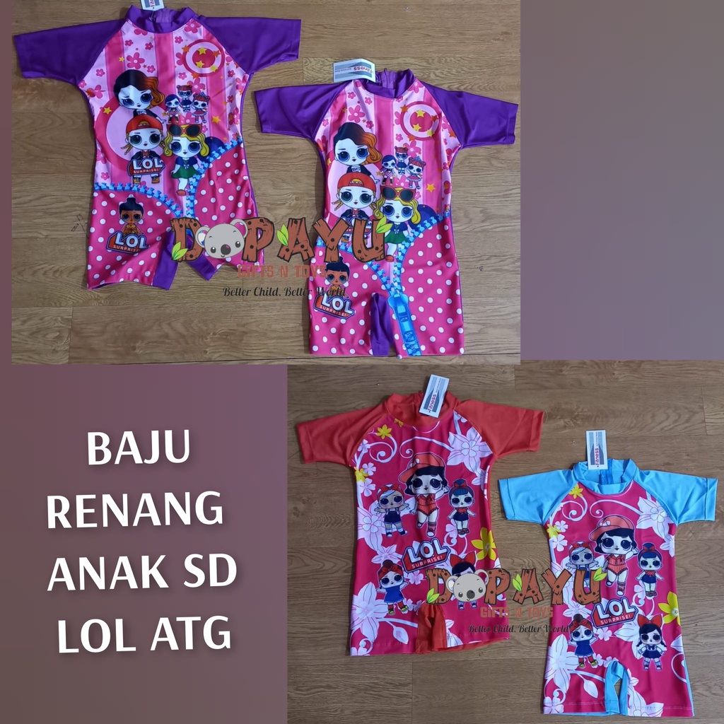BAJU RENANG ANAK TERUSAN model LOL ukuran anak SD ATG 6-9 TAHUN