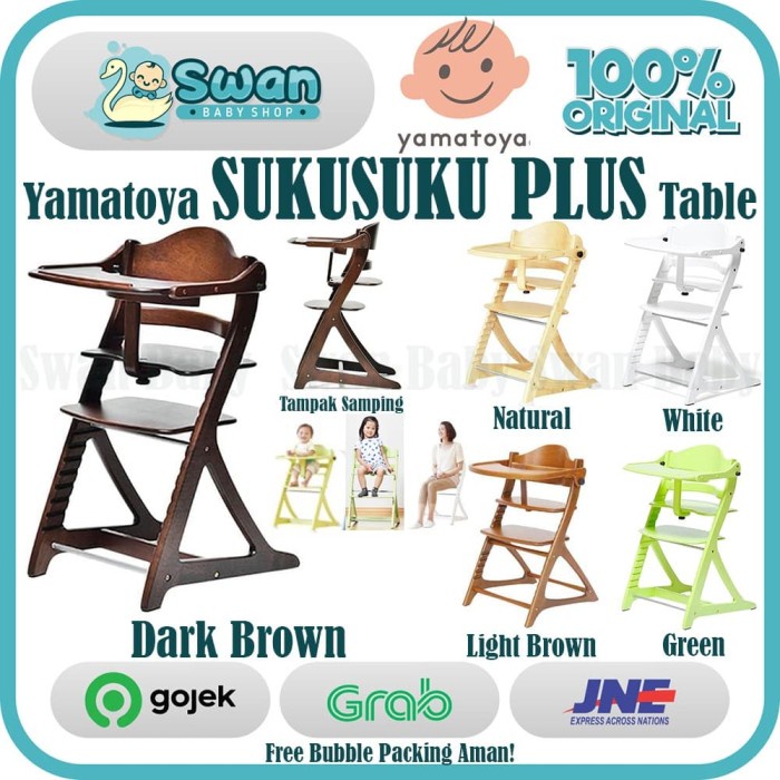 YAMATOYA SUKUSUKU PLUS TABLE / KURSI MAKAN ANAK KAYU / BABY HIGH CHAIR