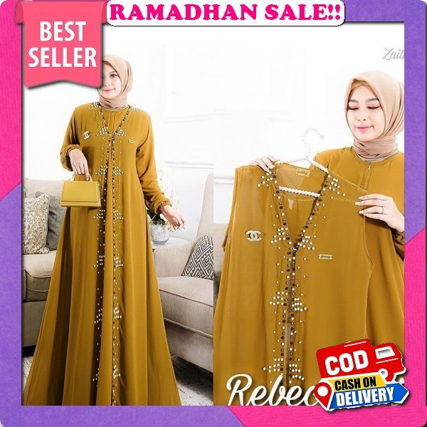 Gamis Ceruty Baby Doll Full Furring Zipper Depan Busui Premium Terkini | Naura Dress | Gamis Lebaran 2023 Model Gamis Terbaru | Gamis Mewah Elegan Terbaru | Gamis Lebaran Ld 120 | Baju Untuk Hari Raya | Gamis Wanita | Ga Baju Gamis Ceruty Aplikasi Mutiar