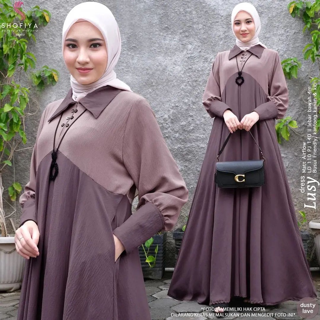 LUSY DRESS BO Bahan CRINKLE LD 110 CM PB 137 CM GAMIS WANITA TERBARU 2023 KEKINIAN DRESS WANITA LEBARAN KEKINIAN MAXI DRESS MUSLIM WANITA