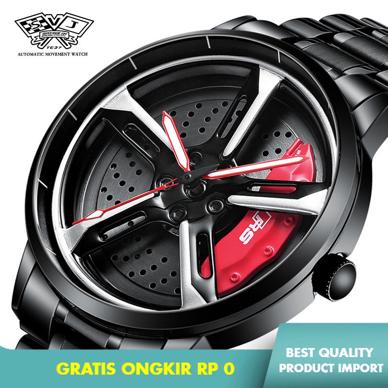 Jam Tangan Pria SVJ One Piece  Jam Tangan  Hub Roda Mobil mofikasi RS7 Jam Tangan  Hidrolik Tiga men