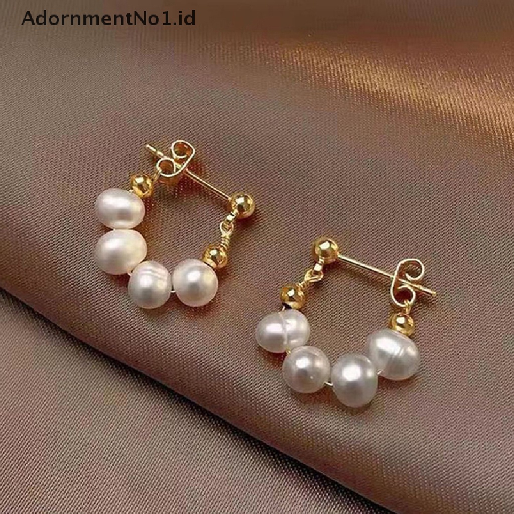 [AdornmentNo1] 1pasang Retro Baroque Pearls Menjuntai Anting Untuk Wanita Elegan Korea Sederhana Perhiasan Aksesoris Pesta Pernikahan [ID]