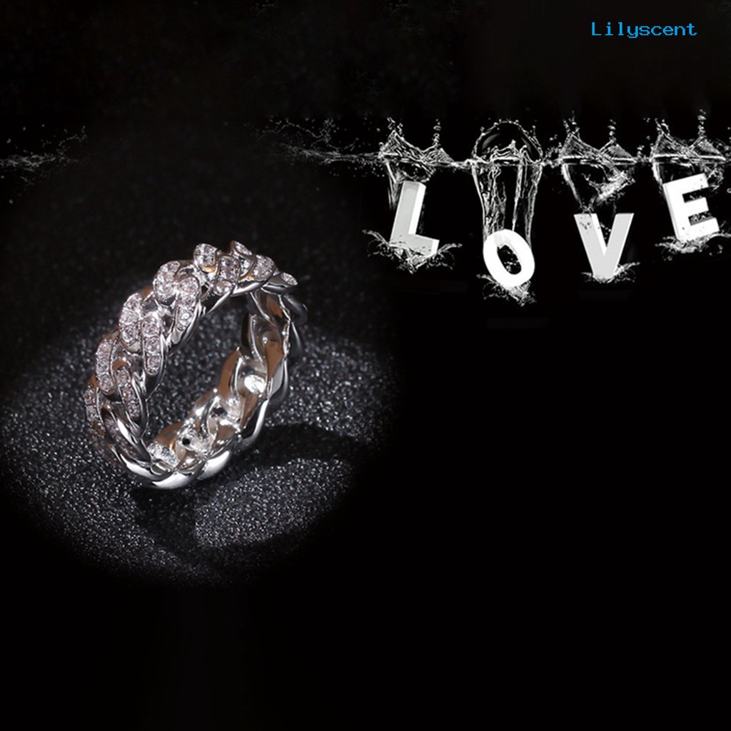 [LS] Fashion Memutar Cincin Kreatif Perhiasan Cincin Cubic Zirconia Alloy Finger Ring Untuk Hadiah