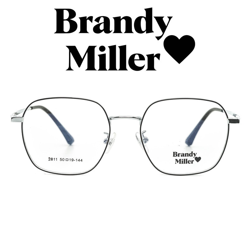 Brandy Miller Kacamata Pria Wanita 2811 C2 Black Silver