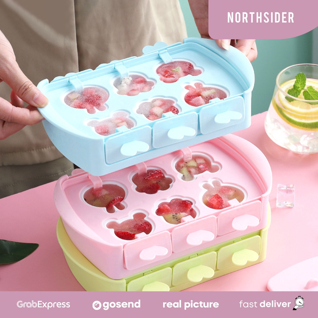 CETAKAN SILIKON ES KRIM PUDING JELLY ANIMAL POPISCLE MOLD 6 CUP