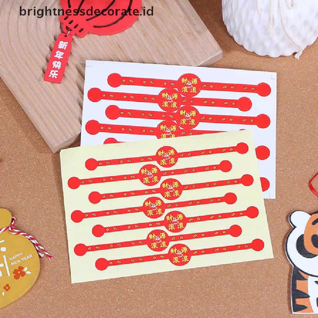 [Birth] 10lembar Stiker Perekat Diri Tahun Baru Cina Kue Baking Sealing Sticker [ID]