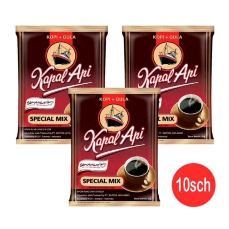 

JKQ8W6392 KOPI KAPAL API SPECIAL MIX KOPI PLUS GULA 1 RENCENG ( 10 SACHET )