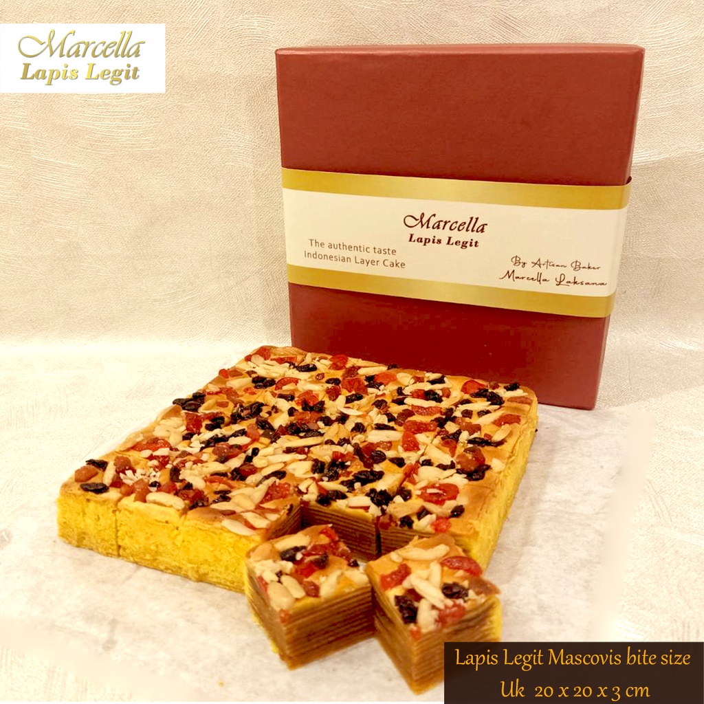 

Kue Lapis Marcella Lapis Legit Original Mascovis Bite Size 20x20x3cm