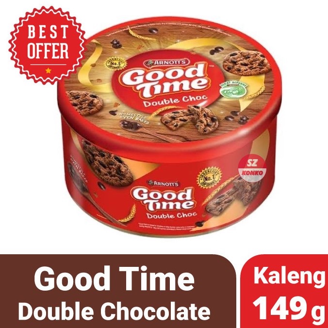 

NEW GOOD TIME Double Choc 149 gr Chocochips Cookies Kaleng 149g