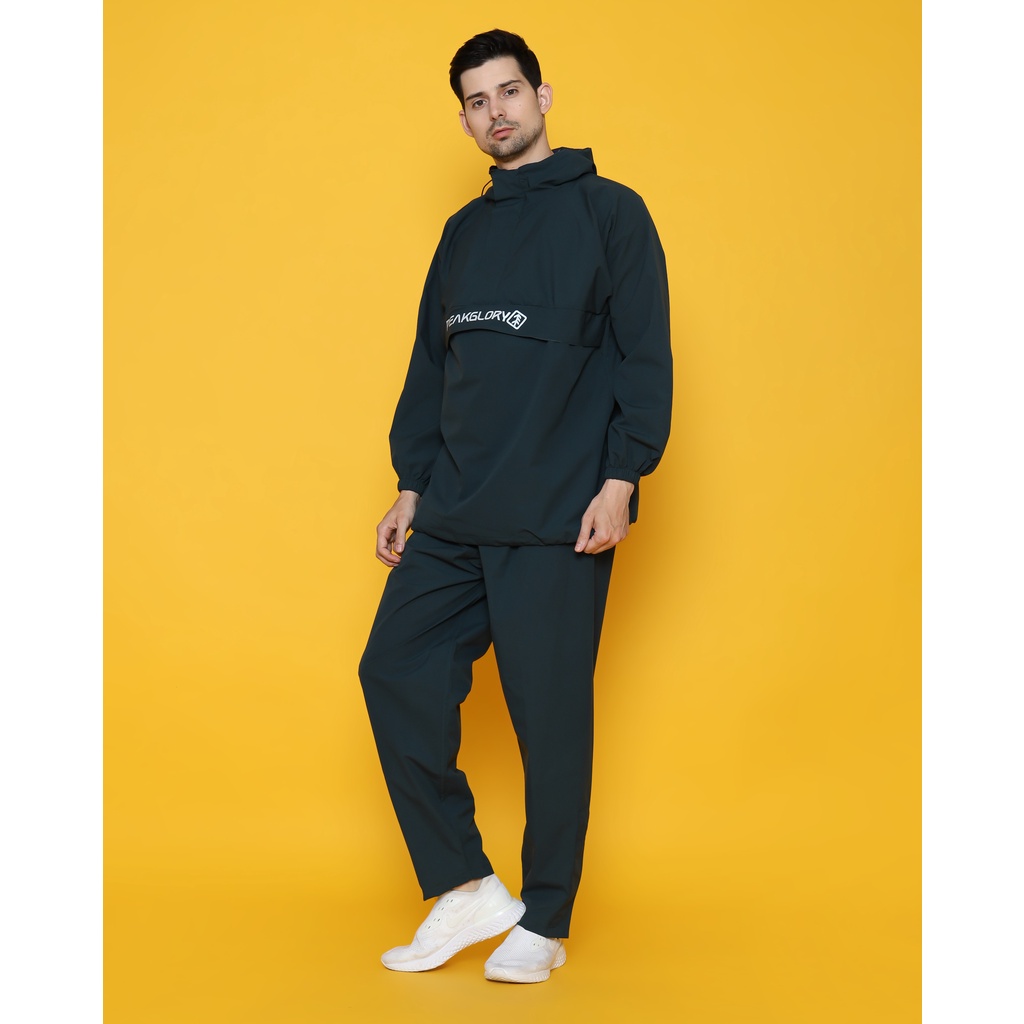 Jas Hujan Setelan Pria Wanita Velocity Bahan Tebal Kuat Elastis ANTI REMBES PEAKGLORY