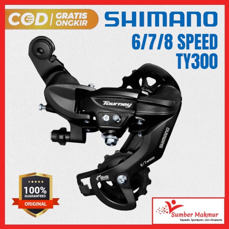 Rear Drailleur RD Operan Gigi Belakang Shimano Tourney TY-300 6 7 8 Speed Original Sepeda Gunung MTB