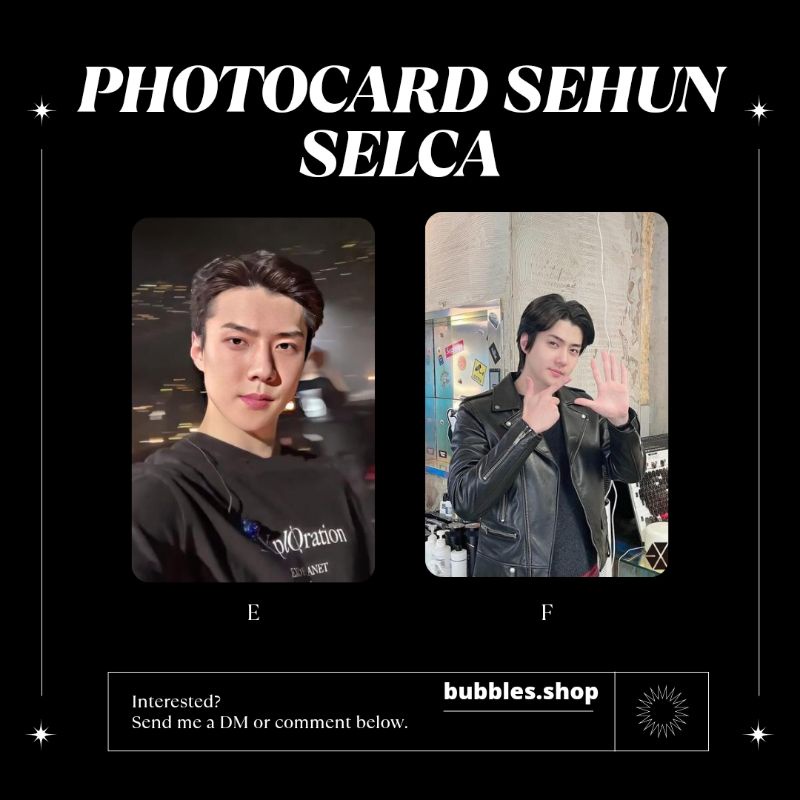 PHOTOCARD UNOFFICIAL SEHUN EXO SELCA