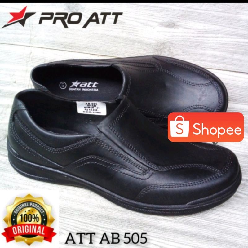 SEPATU KARET SLIP ON ATT SEPATU PRIA ALL BLACK