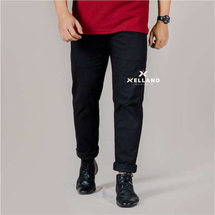 Celana chinos pria jumbo panjang bahan evan chino model slimfit melar size 27-44