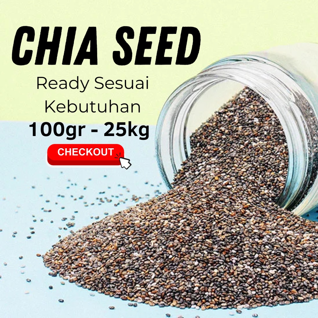 

Chia Seed 1KG Organik NON GMO PARAGUAY premium chiaseed diet cepat black chia seeds