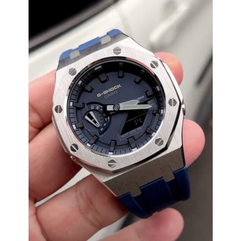 Jam Casio Gshock Ga2100 Original blue rubber