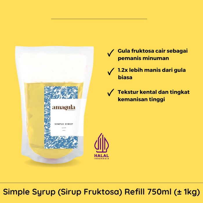 

SIMPLE SYRUP (REFILL) BY AMAGULA / 750 ML / 100% HALAL /HORECA