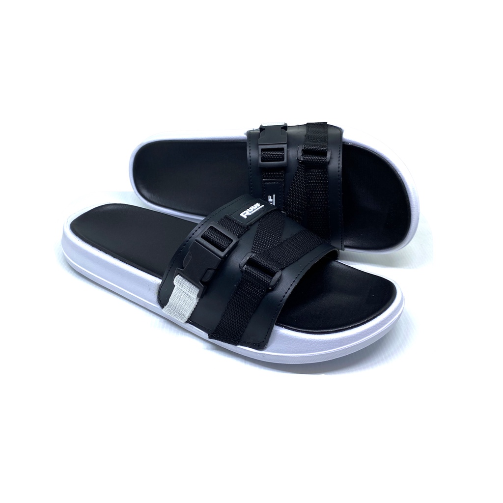 Ruuf - Z07 SS Slide Sandal Pria - Black/White