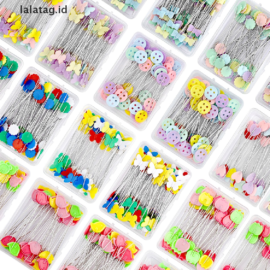 [lalatag] 100pcs Dressmaking Pins Bordir Patchwork Alat Pin Tetap Pin Tombol Pin Patchwork Untuk Menjahit Dan DIY [ID]