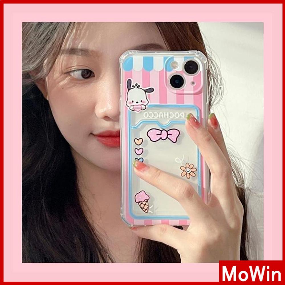 For iPhone 14 Pro Max iPhone Case Card Holder Card Storage Clear Case TPU Soft Case Shockproof Cover Camera Cute Cartoon Compatible with iPhone 11 12 13 Pro Max 7Plus XR XS MAX 7 8