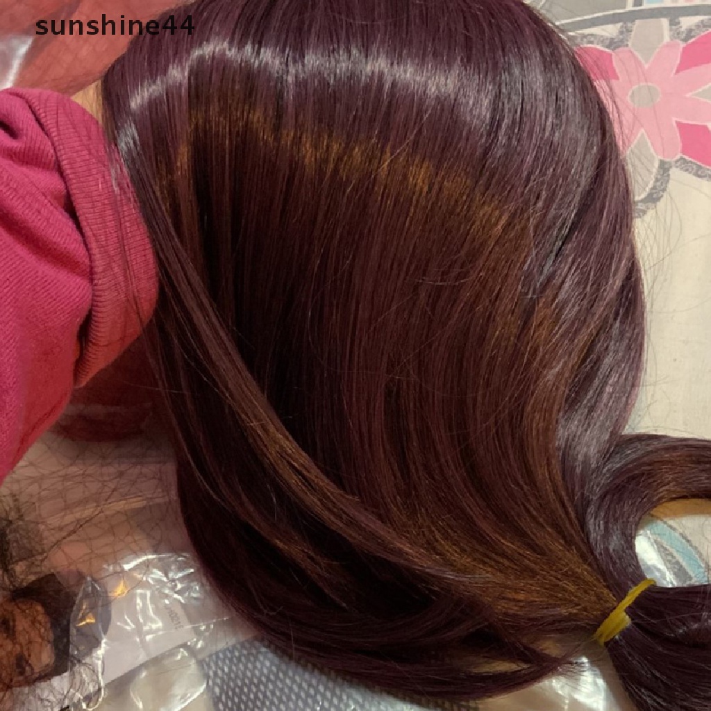 Sunshine Reze Cosplay Wig Anime Rantai Man Ungu Coklat Ponytail Rambut Pelucas Halloween Karnaval Pesta Kostum Bermain Peran.