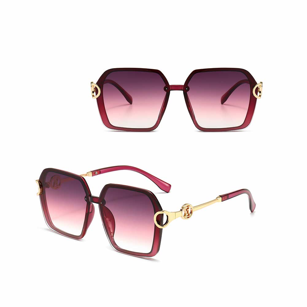 Kacamata UV400 [ Maroon ] Anti Radiasi - Sunglasses Wanita Korea - HM8153