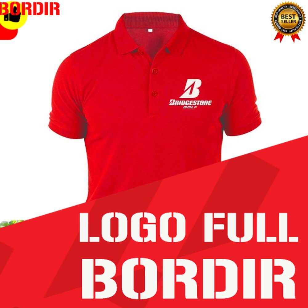 POLO FULL BORDIR   Golf Bridge stone Wood Iron Driver Wedge Pusher PG Polo Shirti71 (POLO) Baju Laki