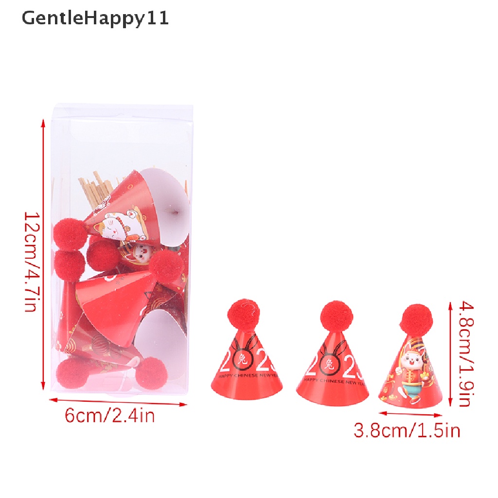 Gentlehappy 1Box Topi Mini Baking Kue Topper 1: 12rumah Boneka Miniatur Topi Hairball Topi Ulang Tahun Topi Natal Scene Decor Mainan id