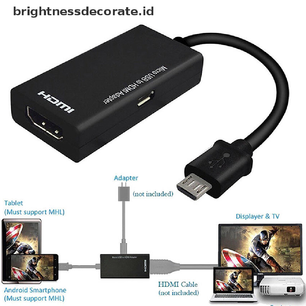 [Birth] Kabel Adaptor Micro USB 2.0 To HDMI HDTV TV HD Untuk Hp Samsung LG S7 [ID]