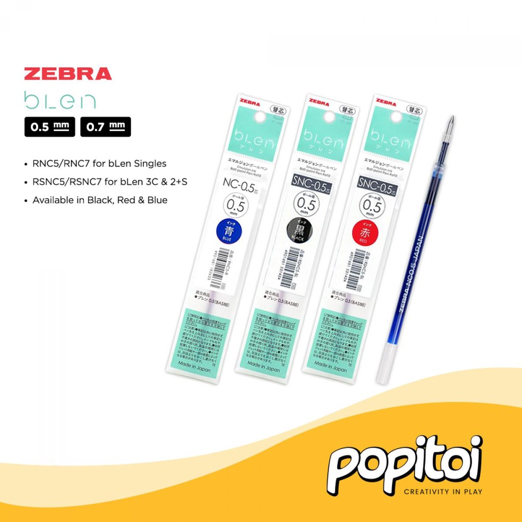 

Zebra BLEN REFILL NC-05 SNC-07 for 3C 2+S Isi Ulang Ballpoint Pen