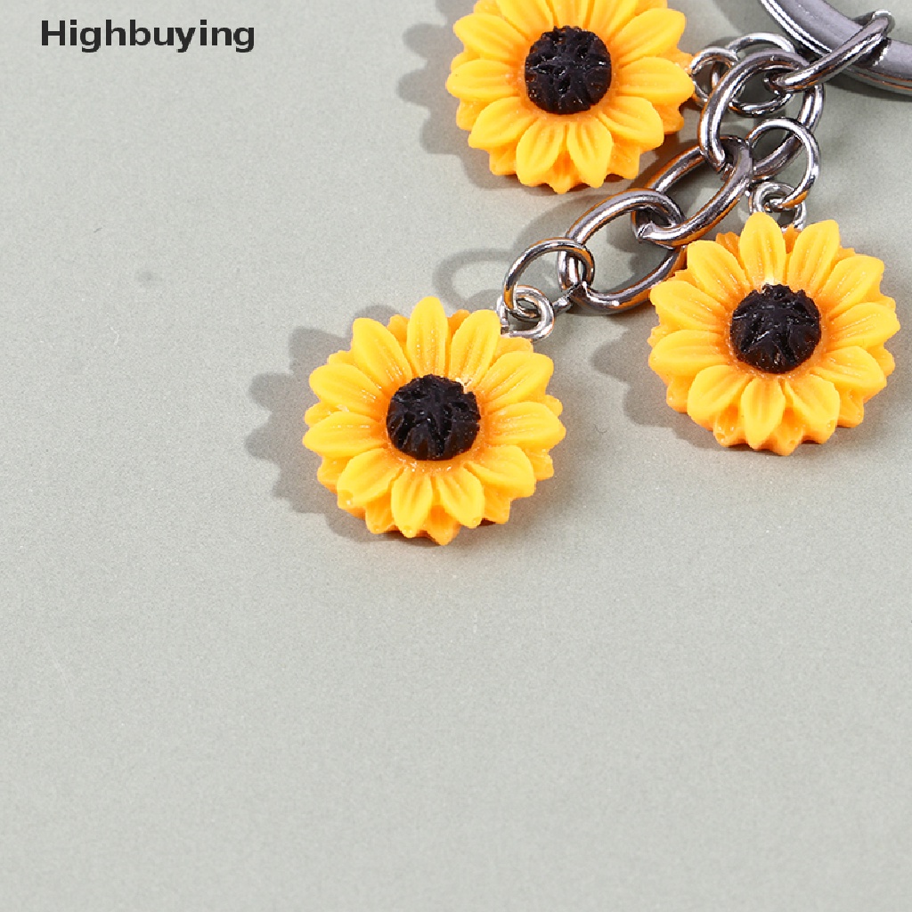 Hbid Lucu Resin Bunga Daisy Gantungan Kunci Sun Flowers Keying Bag Pendant Hadiah Sahabat Glory