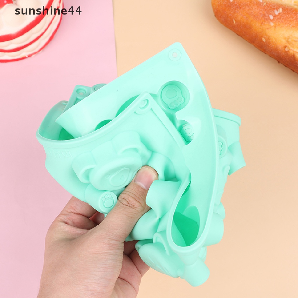 Sunshine 6lubang 3D Bentuk Beruang Yang Indah Cetakan Kue Silikon Baking Tools Perlengkapan Dapur.