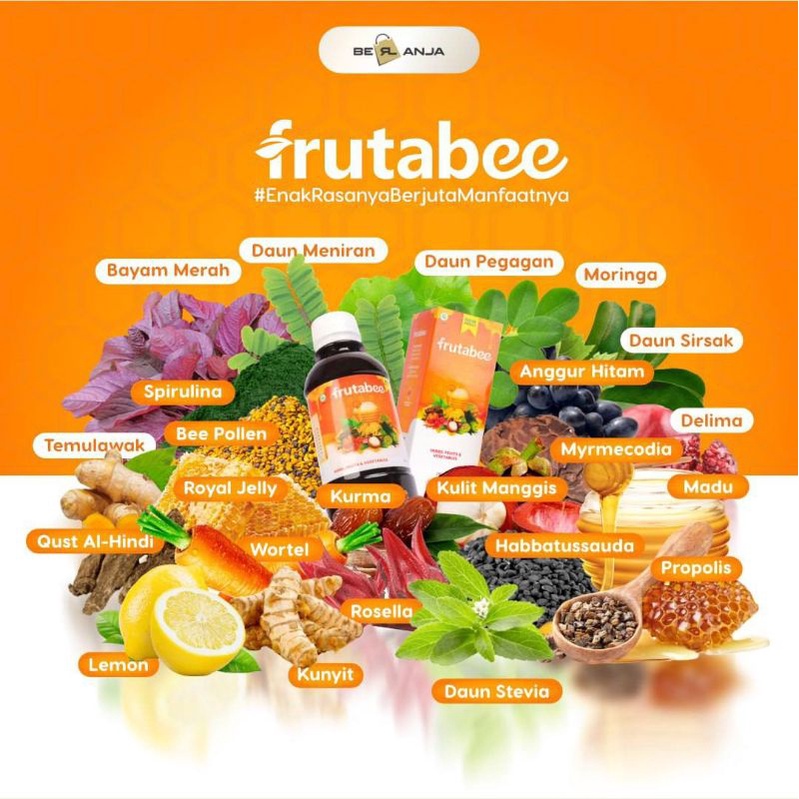 

Frutabee Madu Enak Dengan Ekstrak Sayur dan Buah | Suplemen Multivitamin | Penambah nafsu makan anak