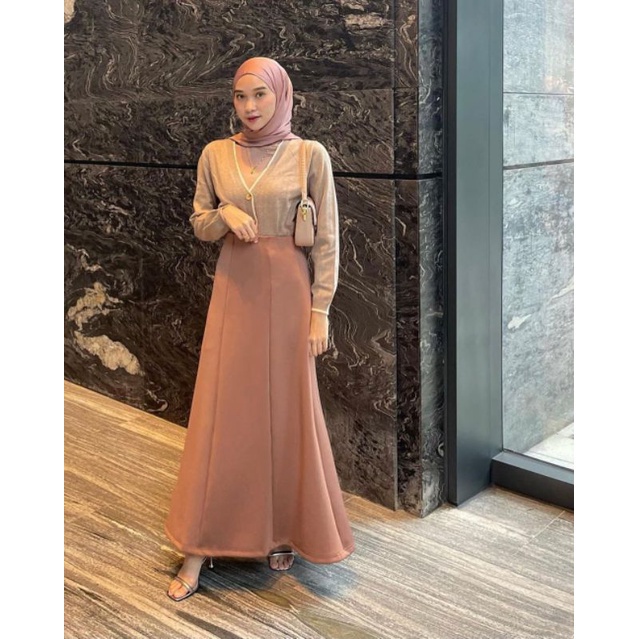 Hava Skirt Slim A Straight Line Hip Rok Span Formal // Putih TIDAK MENERAWANG HIGHWAIST