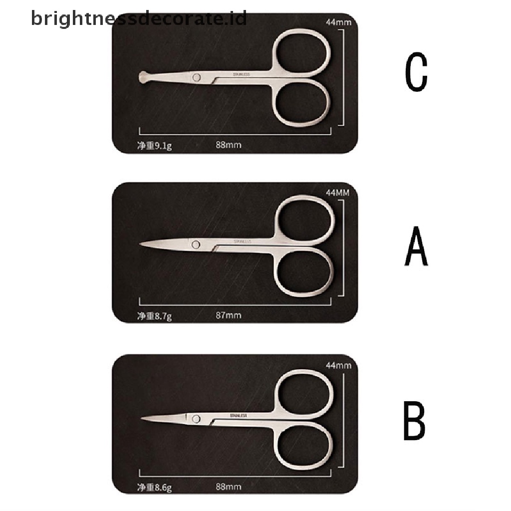 [Birth] Kepala Bulat Lengkung Kumis Hidung Telinga Hair Remover Scissor Trimmer Safety Scissor [ID]