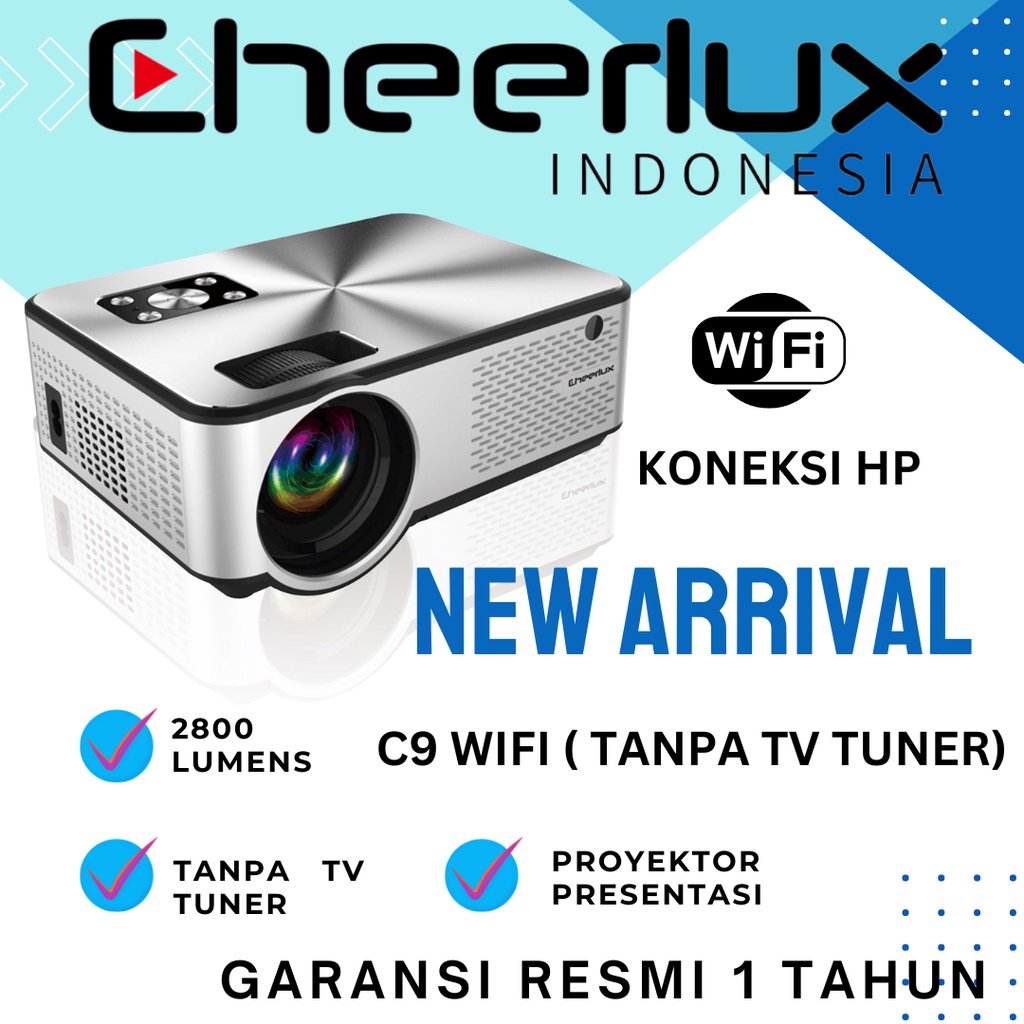 CHEERLUX INDONESIA | C9 WIFI TV TUNER  | PROYEKTOR CHEERLUX C9 WIFI tanpa TV TUNER  YOUTUBE - PIALA DUNIA