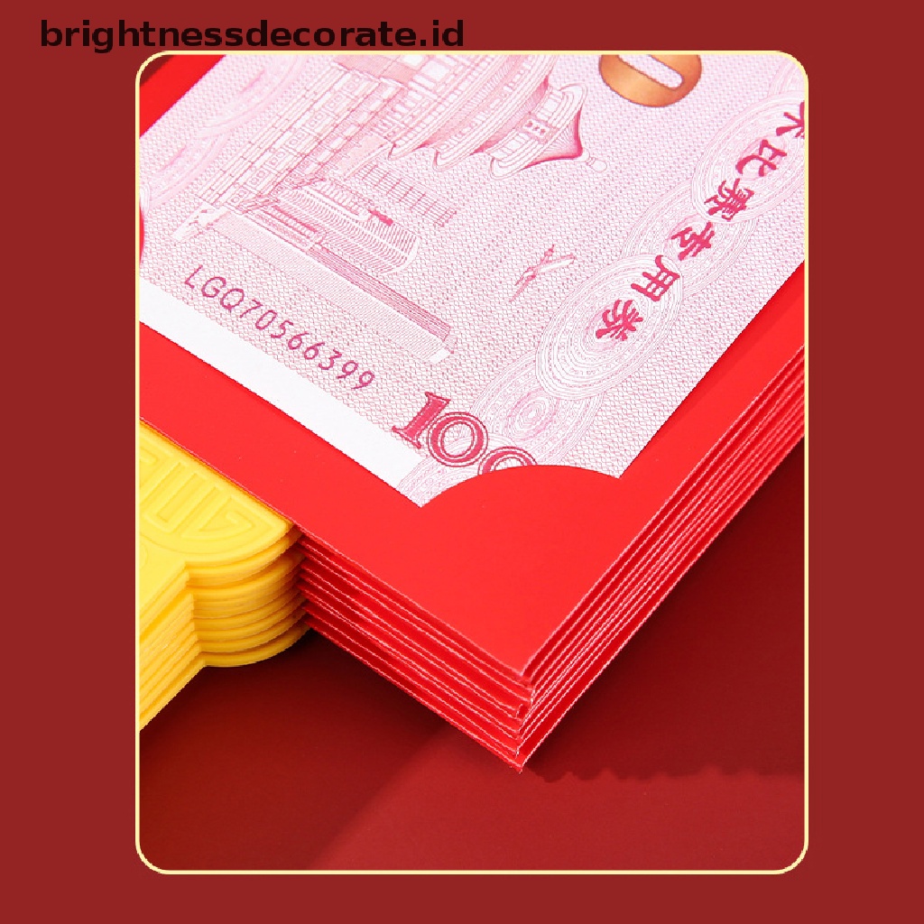 [Birth] Amplop Merah Imlek Baru Bentuk Kipas Hongbao Chinese Spring Festival Red Pockets Best Wish Lucky Money Pockets Gift [ID]