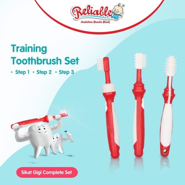 Sikat Gigi Bayi Terapi Wicara Speechdelay Reliable 3 in 1