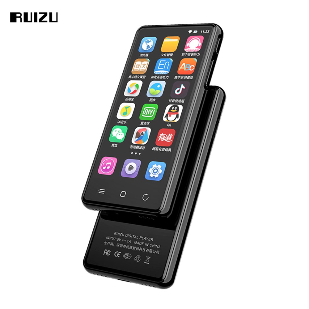 Ruizu Android MP3 Player Wifi Bluetooth Touchscreen 4 Inch 1080P 16GB - H8 - Black
