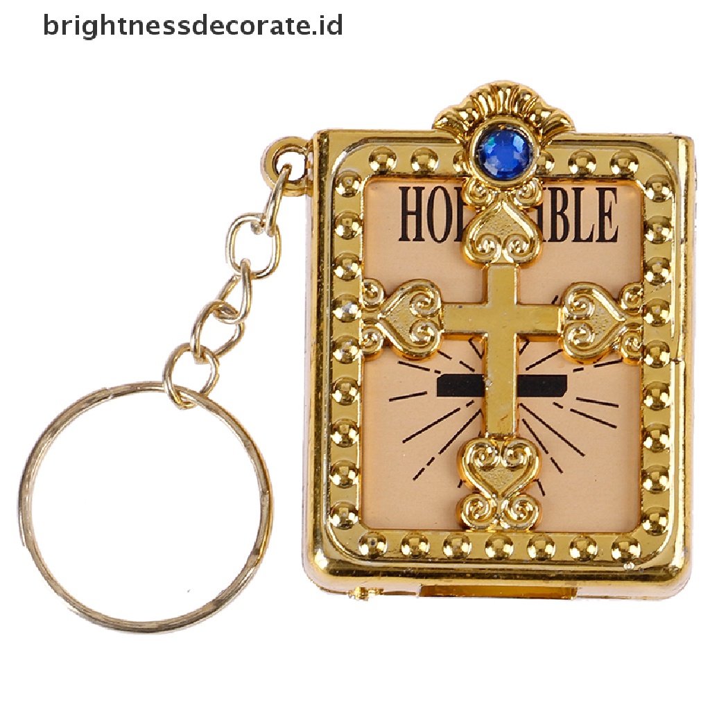 [Birth] Gantungan Kunci Kitab Suci Mini Gantungan Kunci Salib Yesus Kristen Religi Keyring [ID]