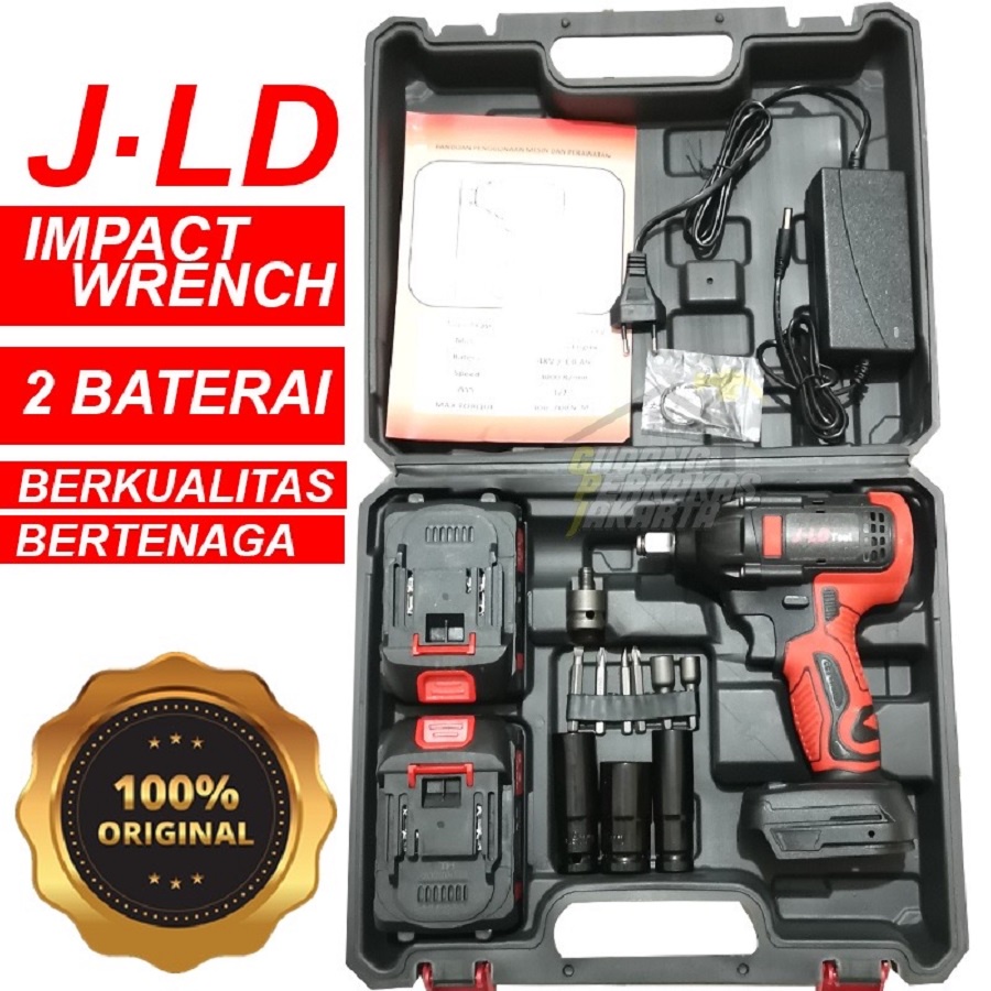 Impact Wrench JLD 2 Baterai 48V 48 Volt Cordless Baterai Charger Pembuka Baut Buka Baut JLD