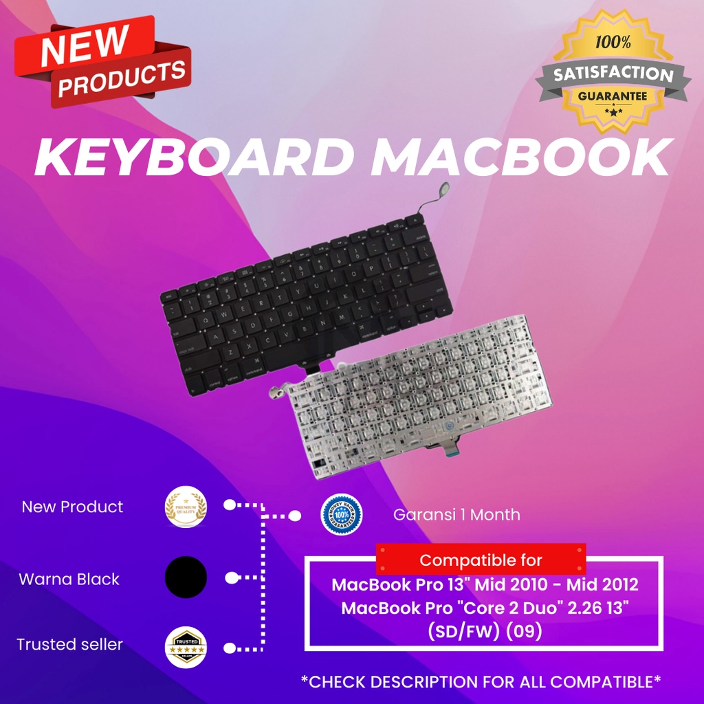 Original Keyboard Apple Macbook Pro 13 A1278 2012 MD101 MD102