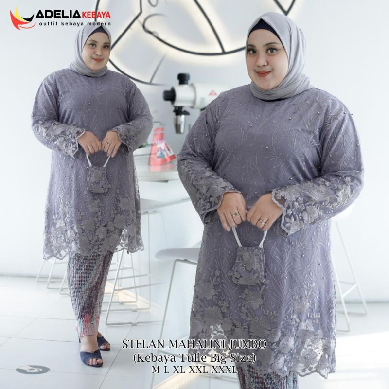 Permata olshop / Kebaya Tunik Tulle Jumbo LD 130 / Kebaya Modern / Kebaya Brukat / Kebaya Kondangan / Kebaya Jumbo