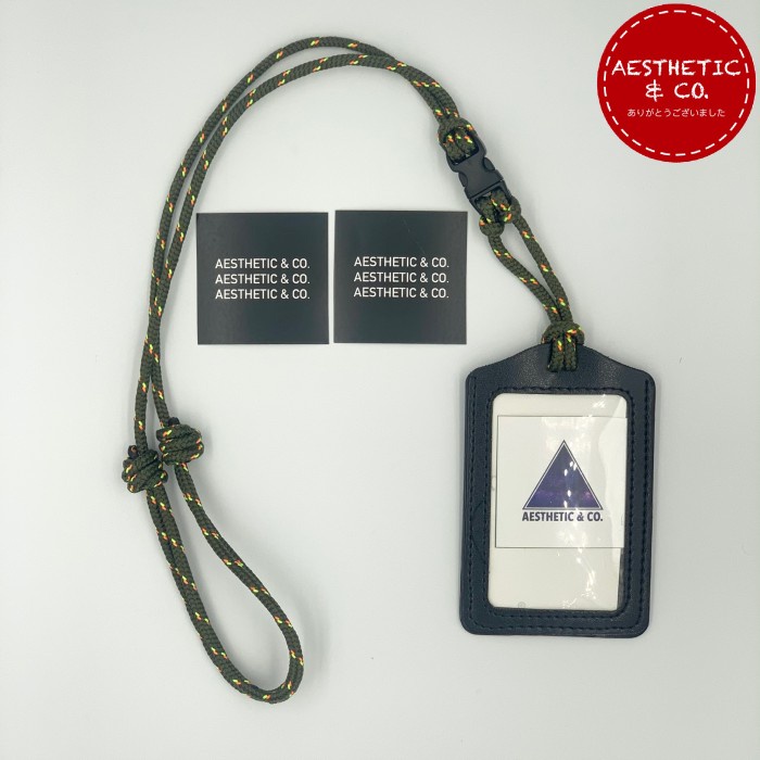 

BRG BARU Lanyard ID Card Name Tag Kulit Tali Paracord (Warna Hijau Tua)